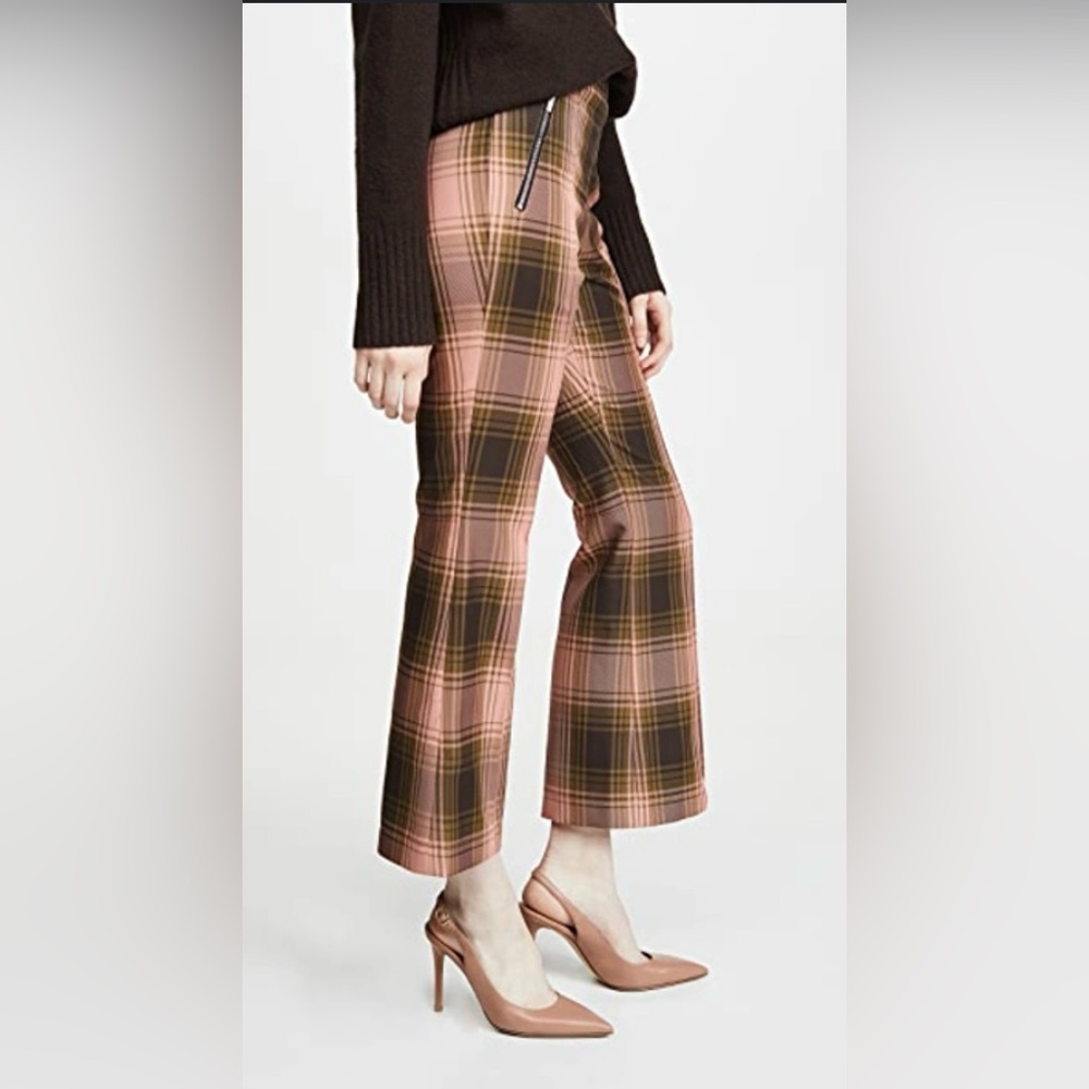 Rachel Comey Pink and Brown Plaid Flare Pants